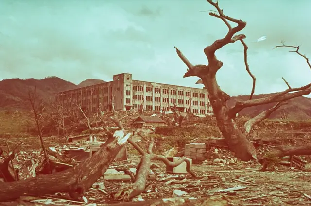 Devastación que dejó la bomba atómica en Hiroshima, Japón