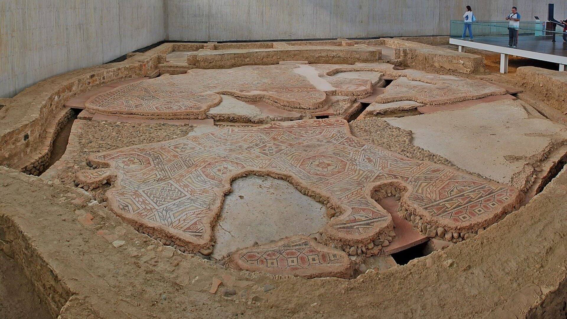 Sección de las termas romanas de La Olmeda