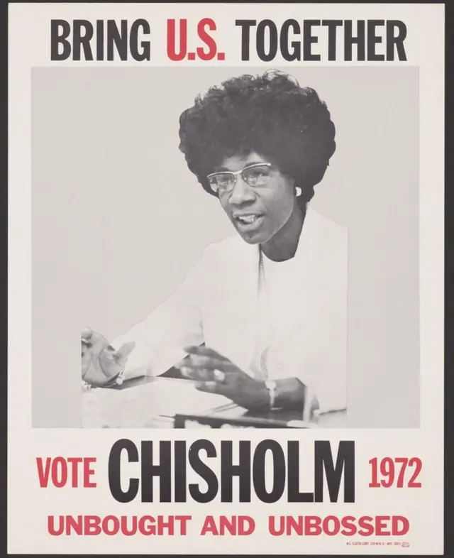 Cartel de la campaña presidencial de Shirley Chisholm