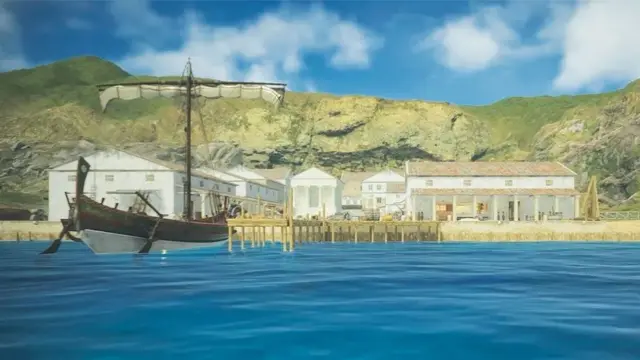 Una reconstrucción en 3D de lo que habría sido la ciudad portuaria