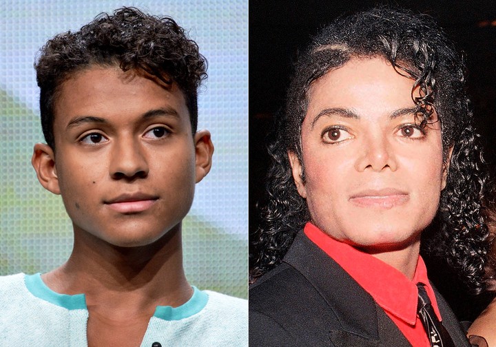 Jaafar Jackson y su tío, Michael, a quien interpreta en el filme. Fotos AP