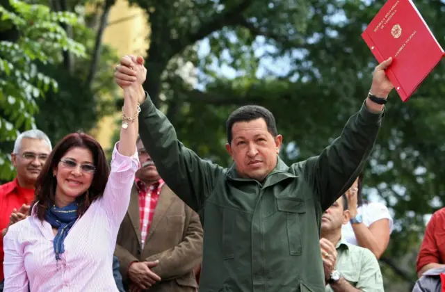 Cilia Flores y Hugo Chávez.