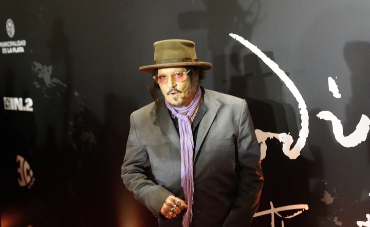 Johnny Depp en plena alfombra roja.Foto: Marcelo Carroll.
