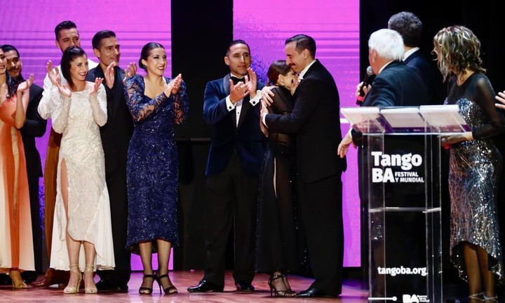 Leandro Bojko y Micaela García en el Campeonato Mundial de Tango Escenario. Foto de prensa