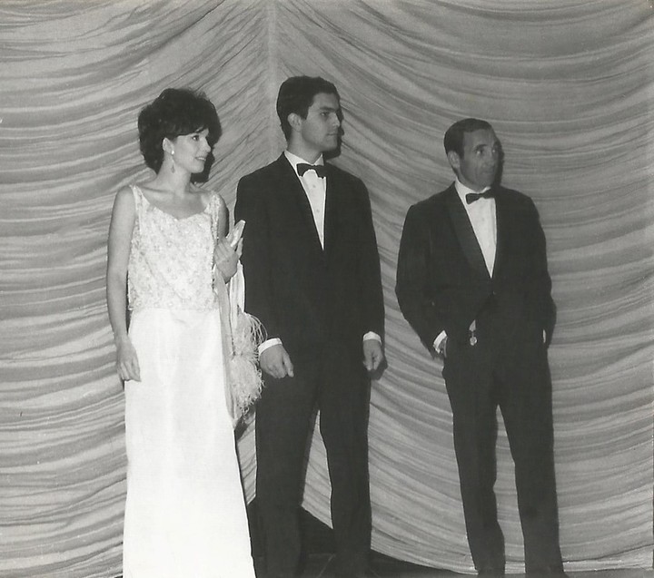 Graciela Borges, junto a Leonardo Favio y Charles Aznavour.