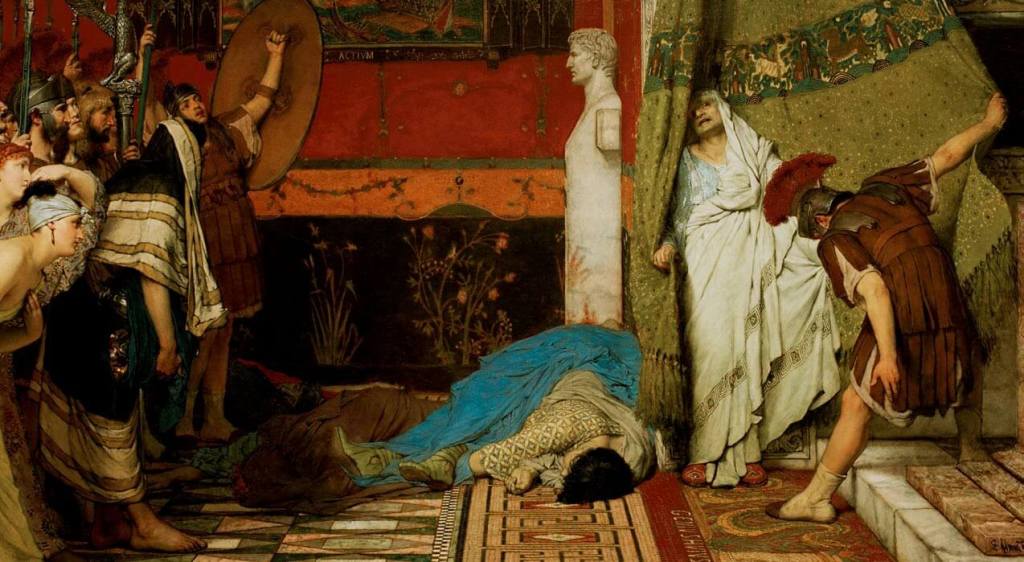 Asesinato de Calígula, por Alma-Tadema