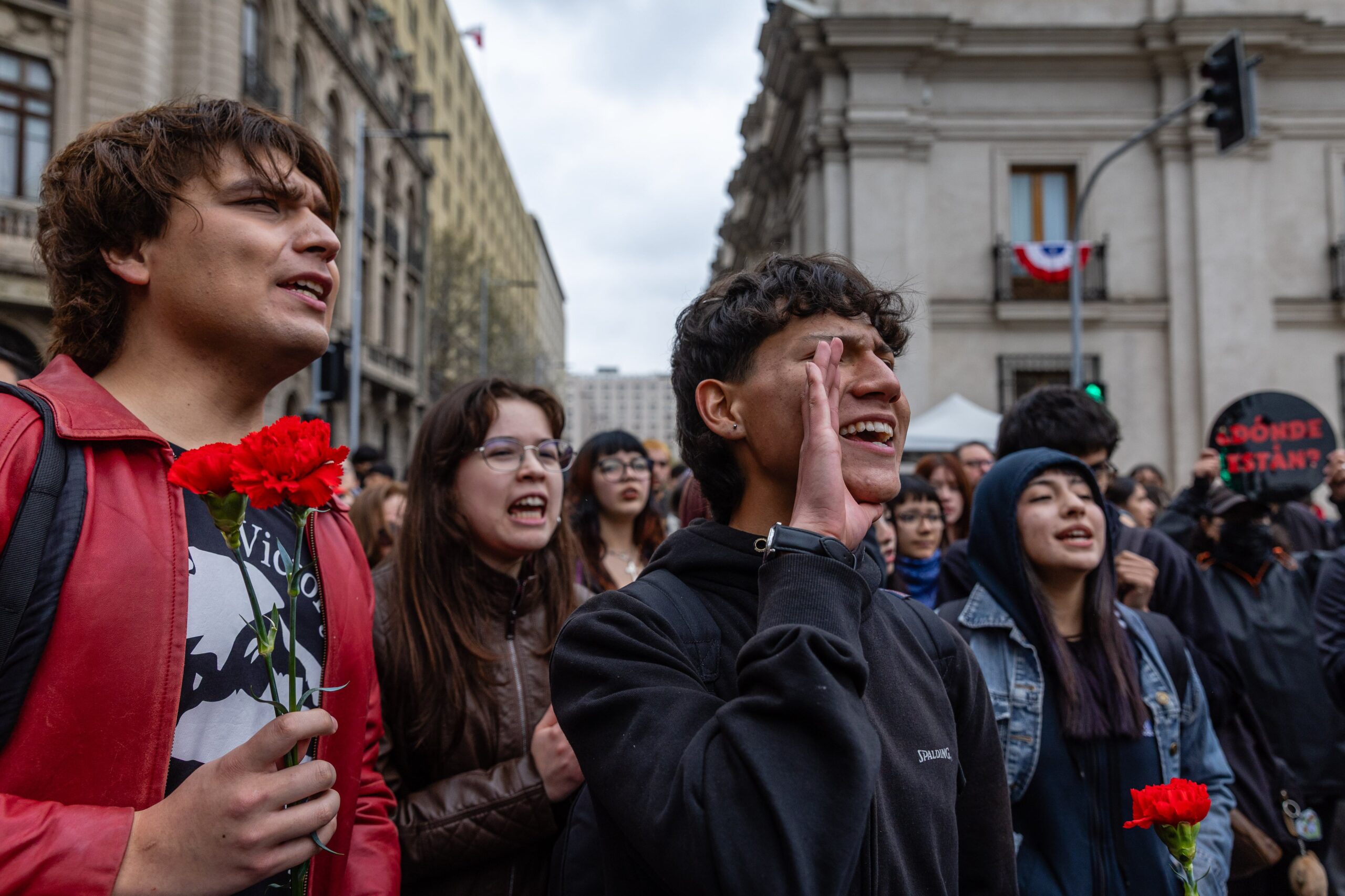 Manifestación por la conmemoración del Golpe de Estado en Chile, este viernes.