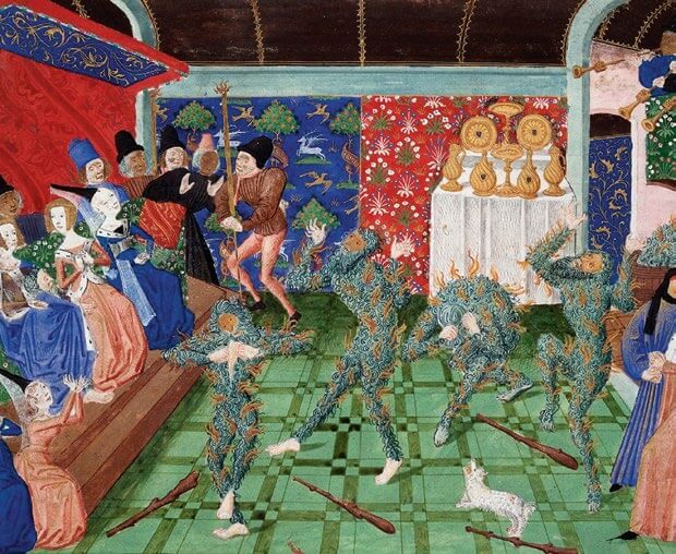 Baile de los Ardientes en una miniatura del siglo XV