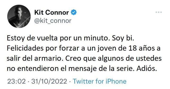 Tras la presión por aclarar su etiqueta sexual, en octubre de 2022, Kit Connor confirmó que se identifica como bisexual. Foto: X