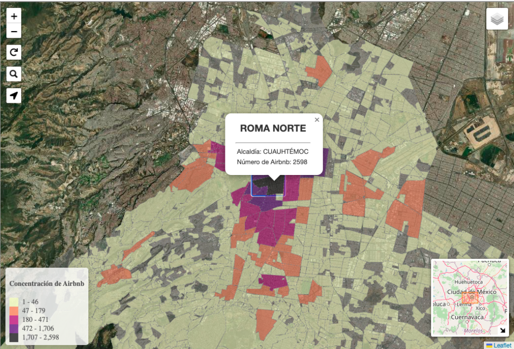 Mapa de la gentrificación en CDMX