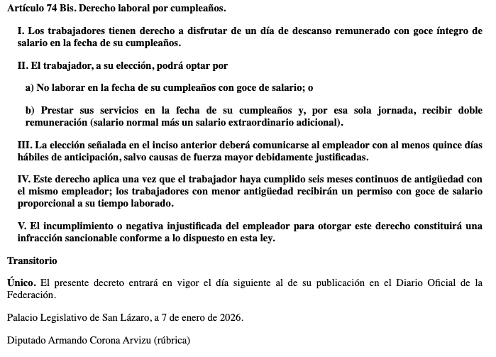 Proponen que día de cumpleaños sea de descanso en el trabajo