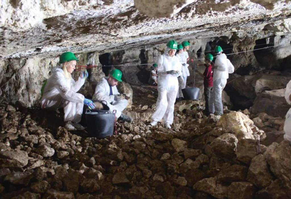 Trabajos arqueológicos y paleontológicos en la cueva de Malalmuerzo, en Moclín (Granada).