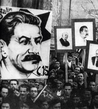 Cartel de Stalin en un acto republicano