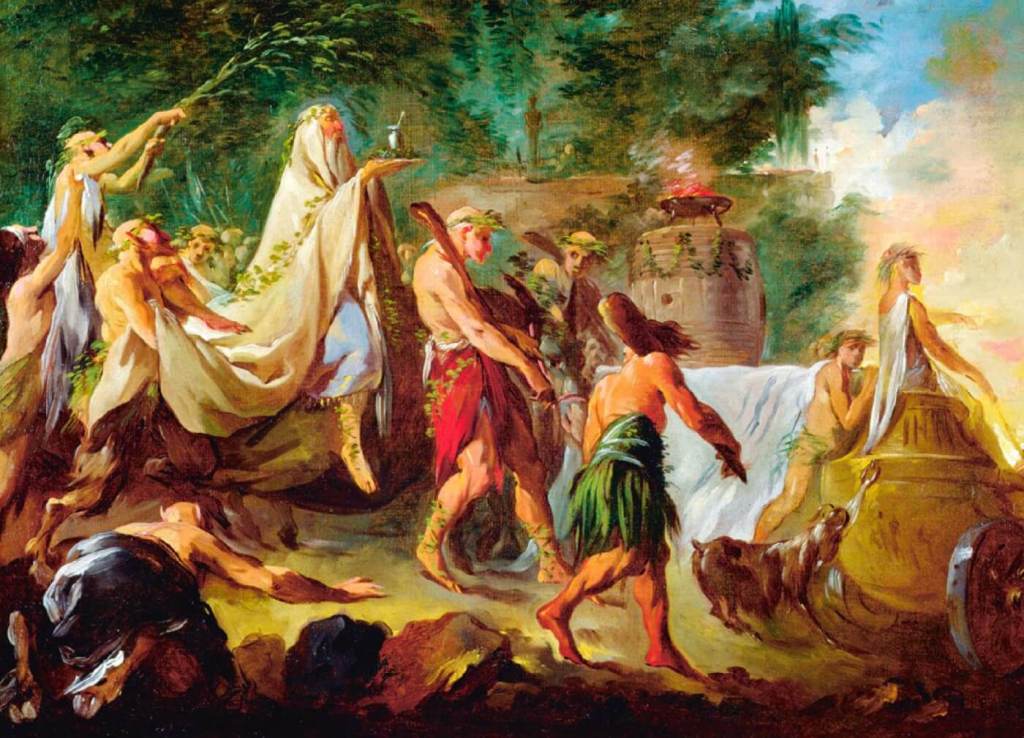 Los caballeros del Temple fueron mitificados con cualidades de druidas, entre otras. Abajo, la representación de un ritual druídico celta.