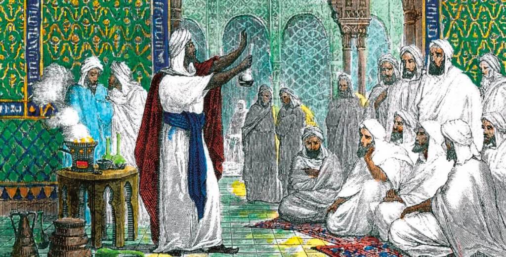 El primer y más importante alquimista de origen árabe fue Geber (conocido por los europeos después de que sus trabajos se tradujeran al latín), que estudió la alquimia de forma científica, cambiando así el significado de esta práctica.