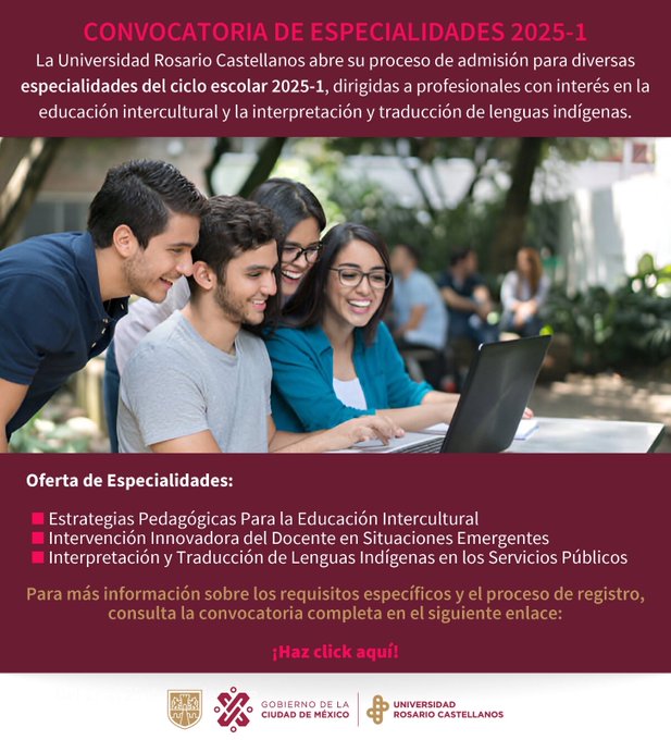 Especialidades de la Universidad Rosario Castellanos