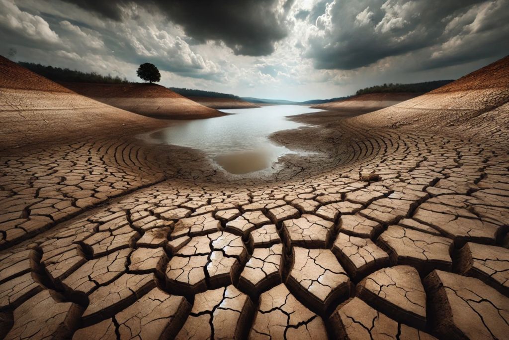 Agua en terreno desertizado