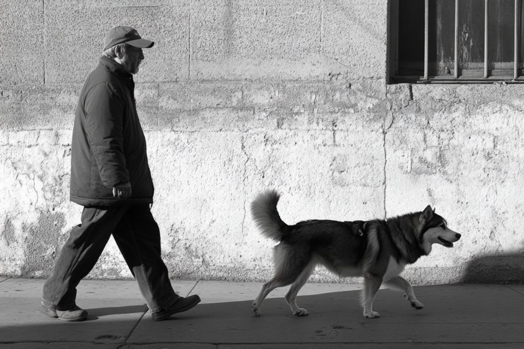 Persona paseando perro