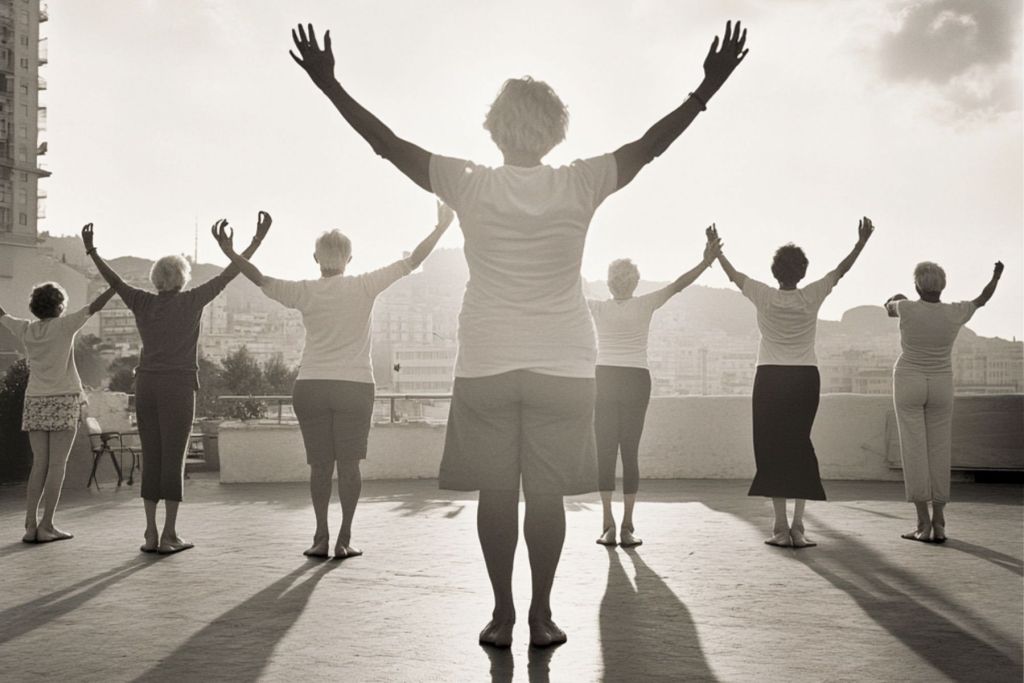 Mujeres haciendo tai chi