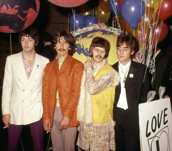 Los Beatles en junio de 1967, durante una sesión de filmación. Foto: AP