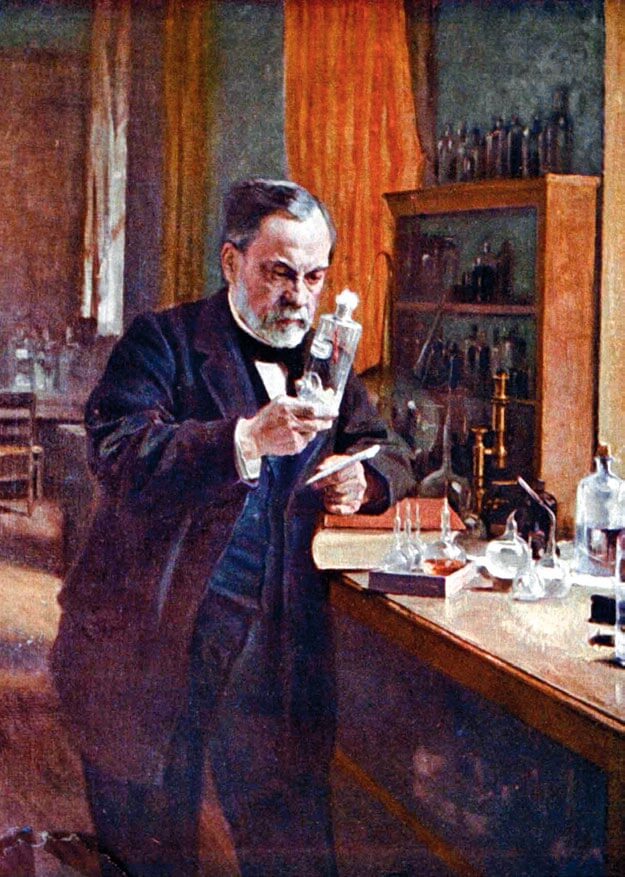 Louis Pasteur en su laboratorio