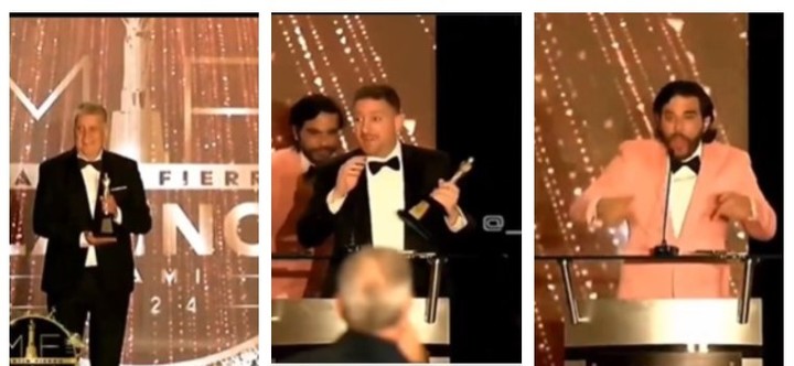 Jony Viale y un paso de comedia en los Martín Fierro latinos 2024. Ganó el oro pero ya se había ido de la fiesta.
