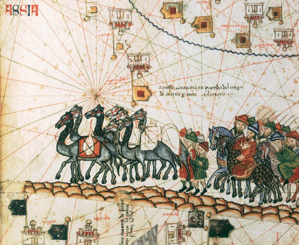 Mapa de la Ruta de la Seda en el Atlas Catalán