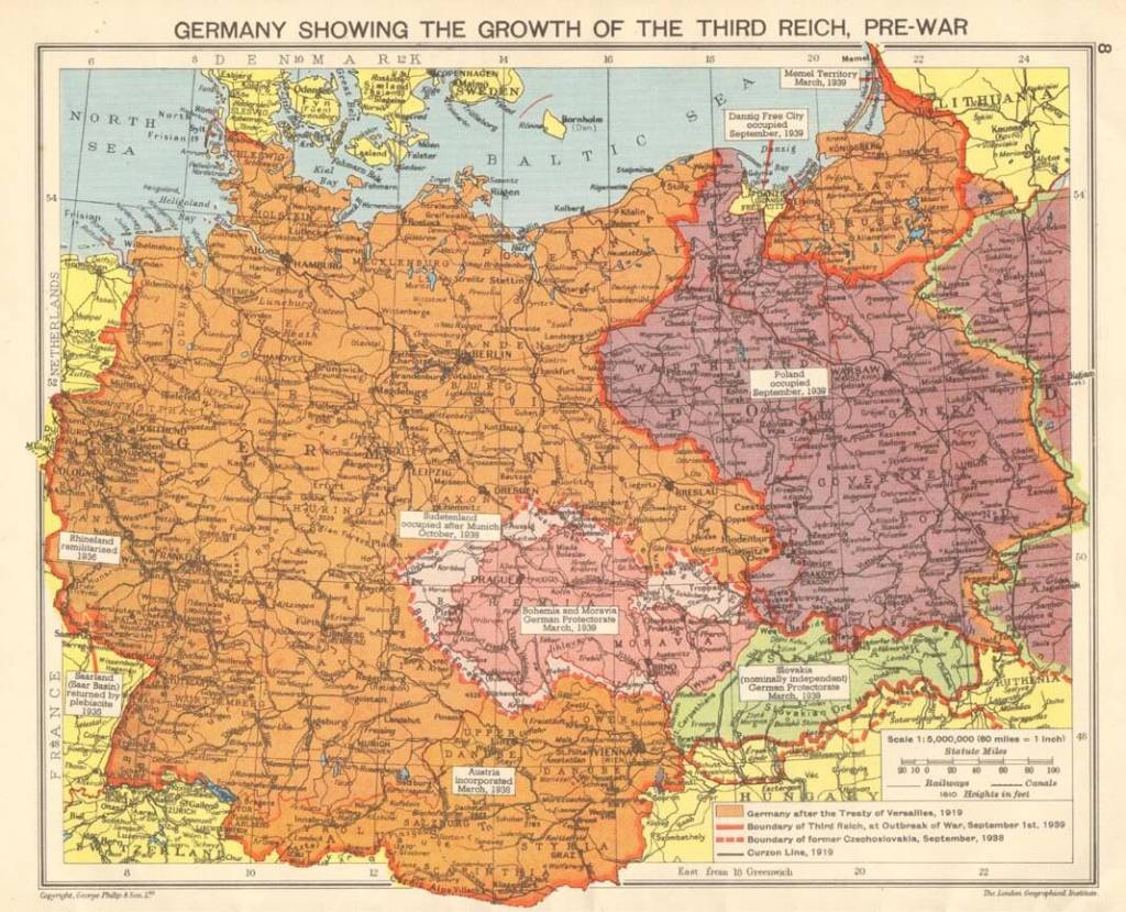 Mapa del crecimiento territorial de Alemania anterior a la IIGM