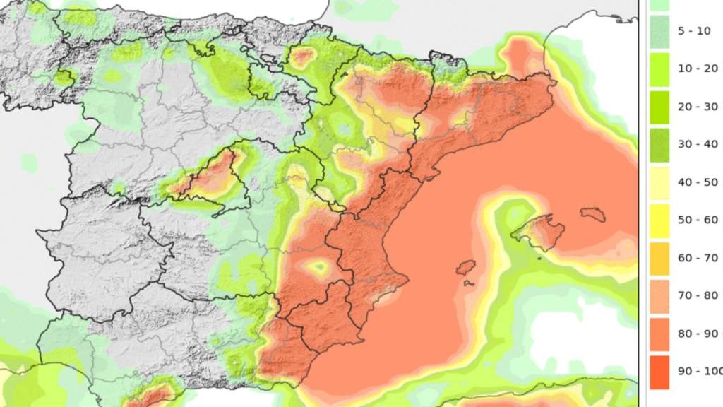 Imagen de satélite de una DANA