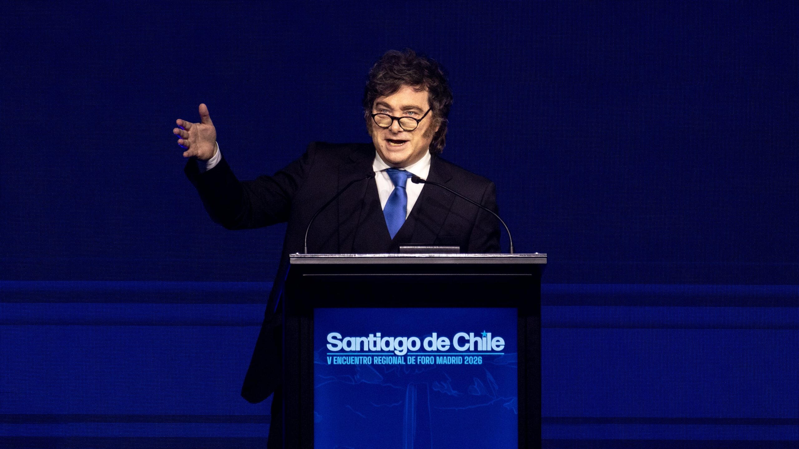 Javier Milei en el Foro Madrid, en Santiago, Chile, el 3 de Septiembre.
