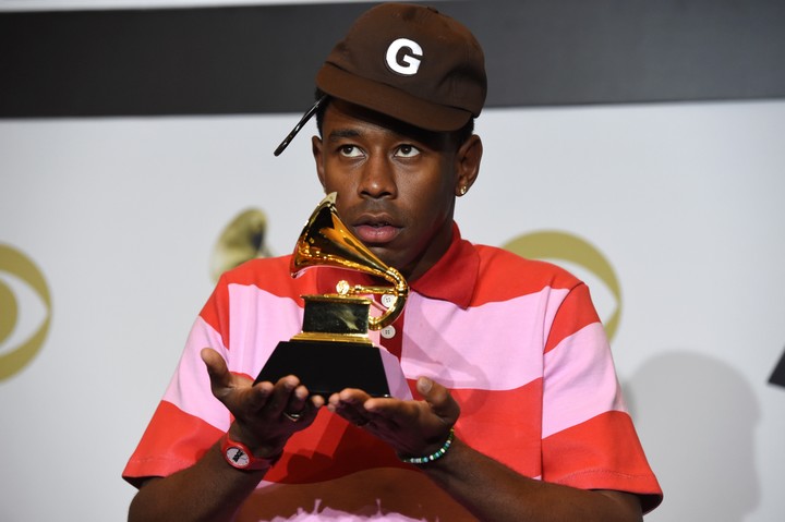 Tyler, The Creator, uno de los artistas que vienen por primera vez a Lollapalooza Argentina. Foto: AP/Chris Pizzello