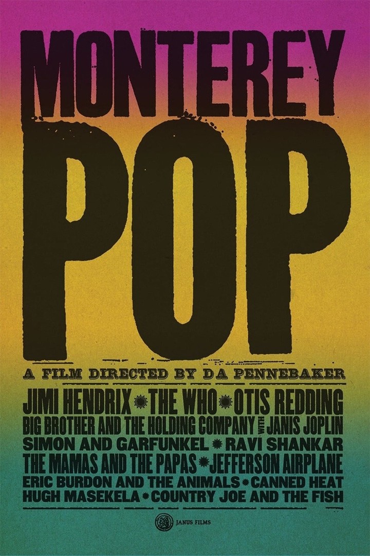 El afiche de la película del legendario Monterey Pop Festival.