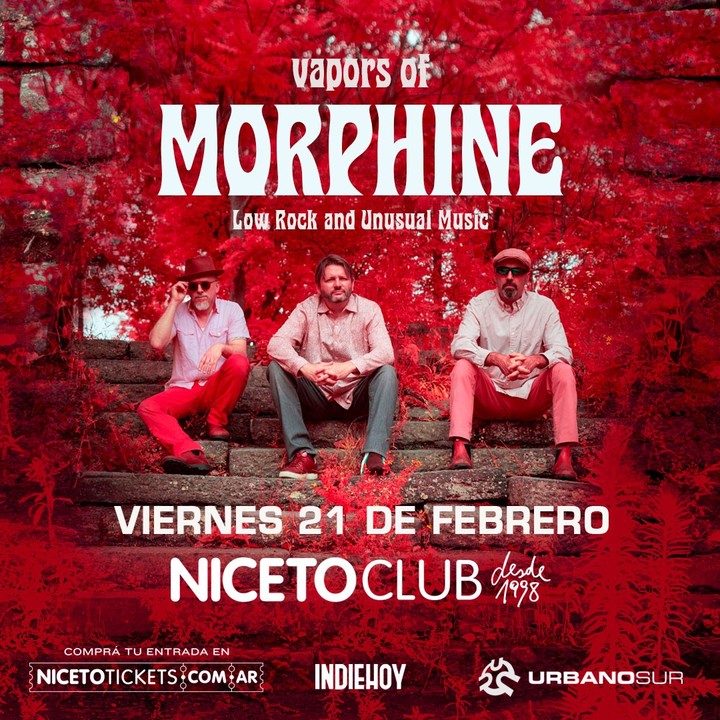 El flyer del nuevo recital de Vapors of Morphine en Buenos Aires.