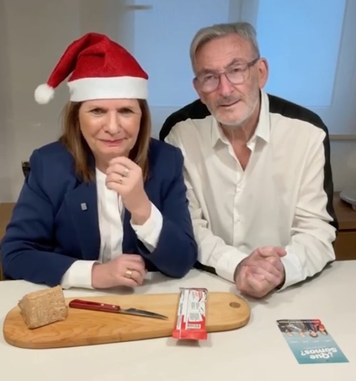 Patricia Bullrich y Guillermo Yanco, subieron a sus redes un festejo por Navidad.
