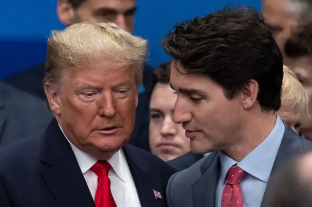 Donald Trump y Justin Trudeau. 