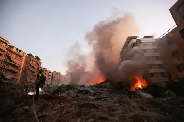 Edificios destruidos en el Líbano-. 