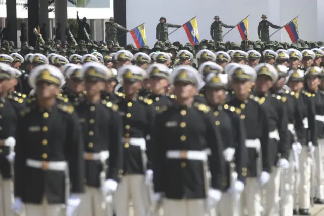 Miembros de la Marina venezolana durante los actos de la tercera posesión de Maduro en enero de 2025.