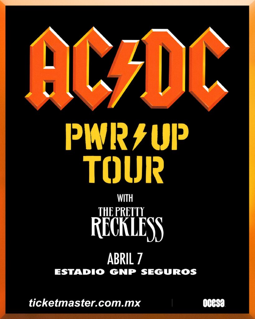 Póster del concierto de AC/DC en CDMX.
