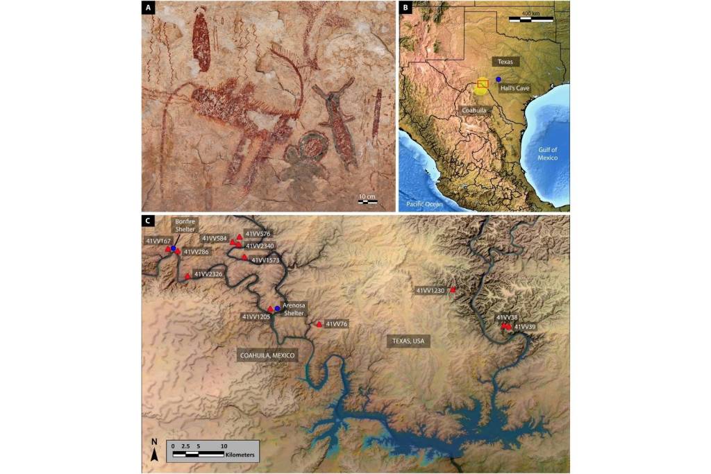 Los elementos visuales que se repiten en estas figuras rupestres revelan un complejo sistema de símbolos transmitido durante generaciones