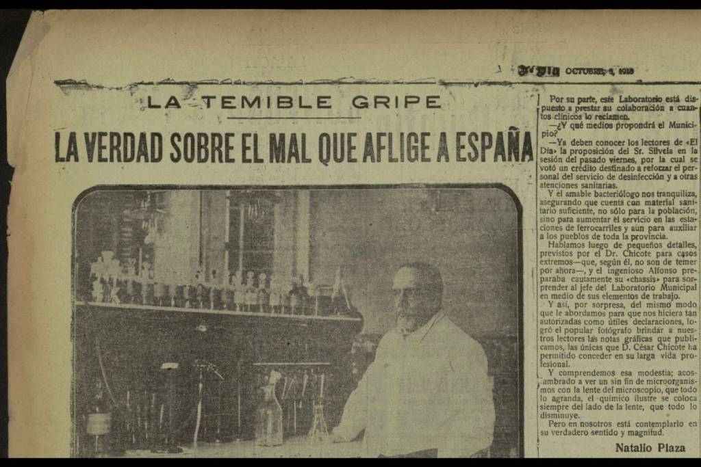 Artículo de prensa extraído de el periódico El Día: Diario de la noche, del 3 de octubre de 1918