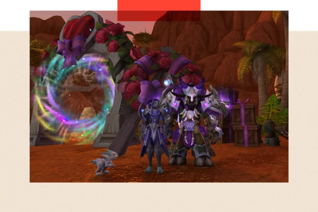 Los personajes PurplePixel y Wochi en World of Warcraft