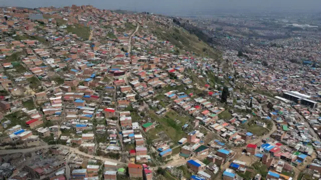 Vista aérea de Ciudad Bolívar, en Bogotá, en 2025.