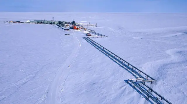 Un campo petrolero en el Círculo Polar Ártico de Alaska