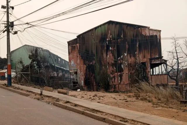 Casas quemadas en la zona de Lirquén, Penco. 