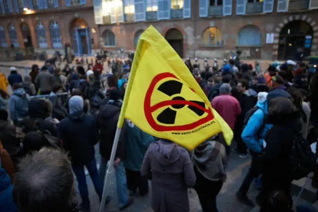 Una protesta contra la energía nuclear en Francia