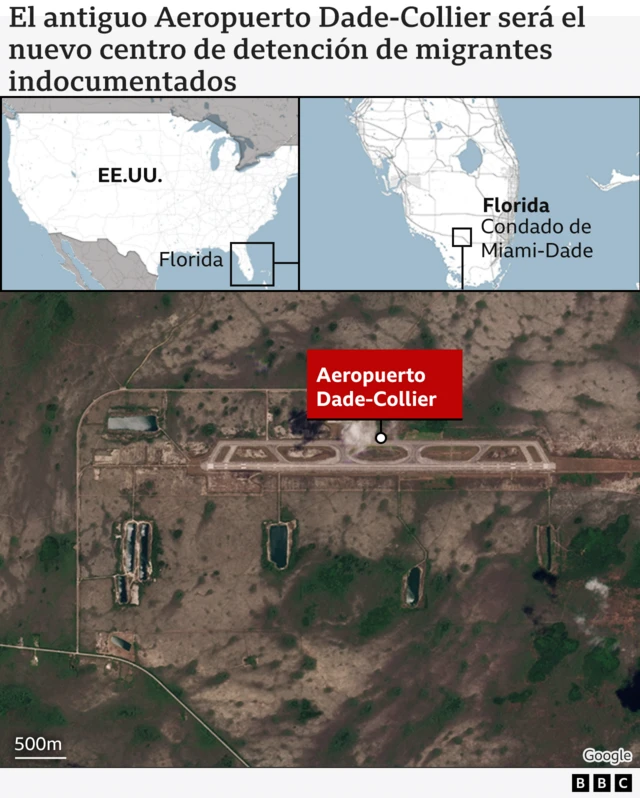 Mapas con ubicación del nuevo centro de detención.