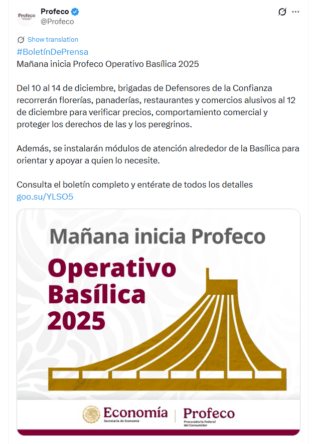 Captura de pantalla/ X/ @Profeco Captura de pantalla/ X/ @Profeco