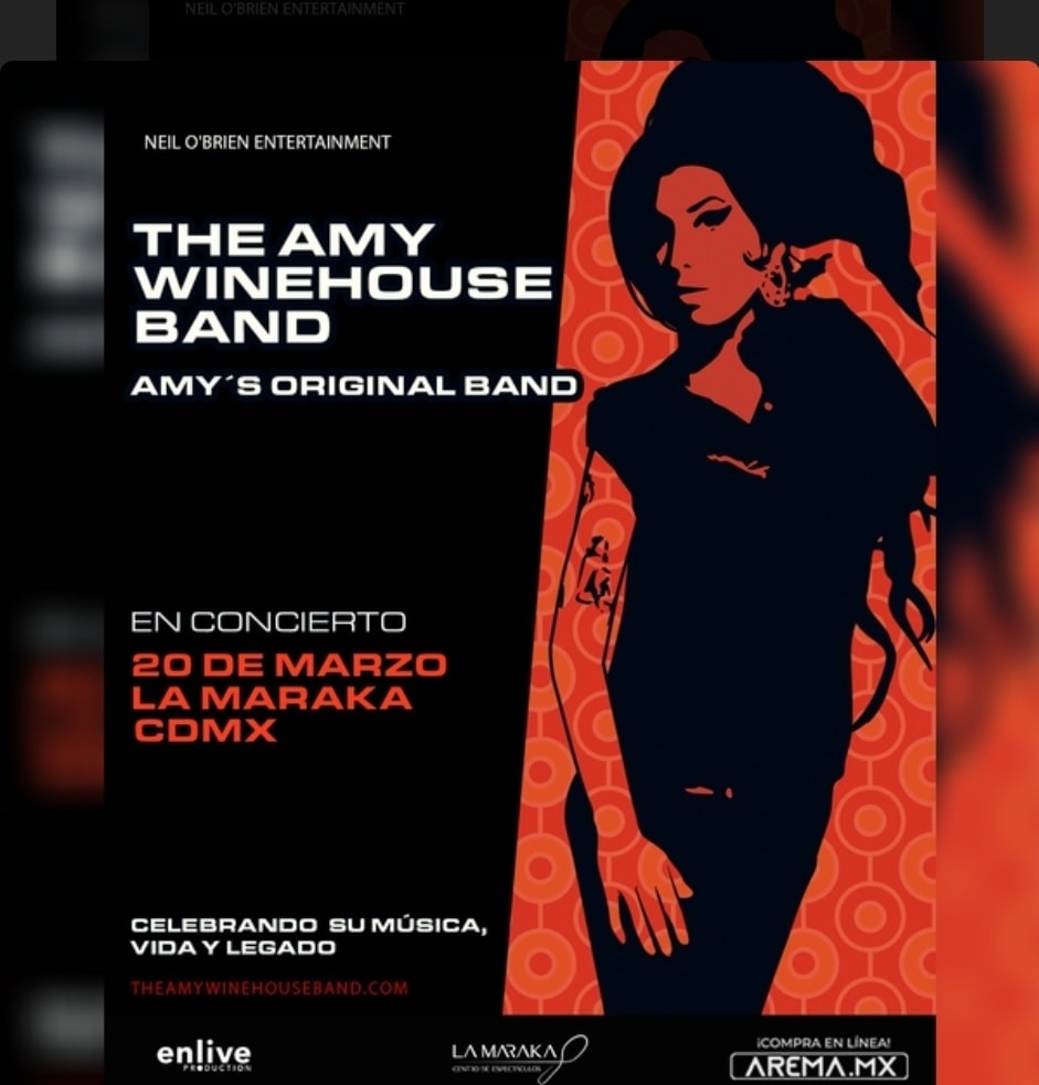 Póster del concierto de The Amy Whinehouse Band en CDMX.