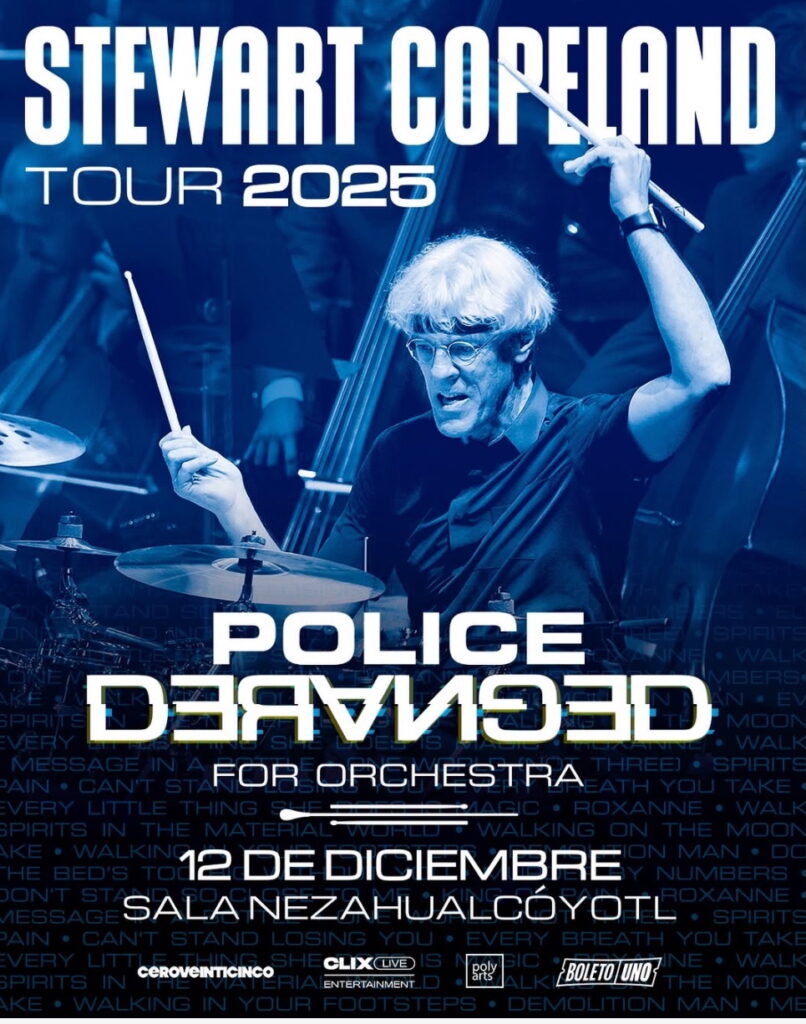 Póster del concierto de Stewart Copeland en CDMX.