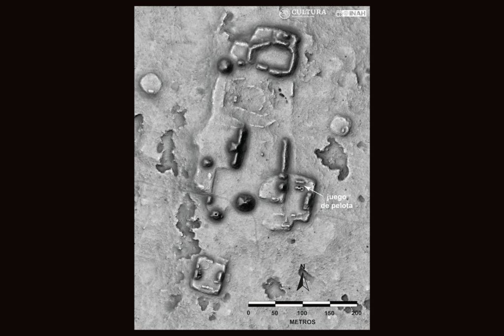 Zona central del sitio arqueológico donde fue localizado el conducto de drenaje